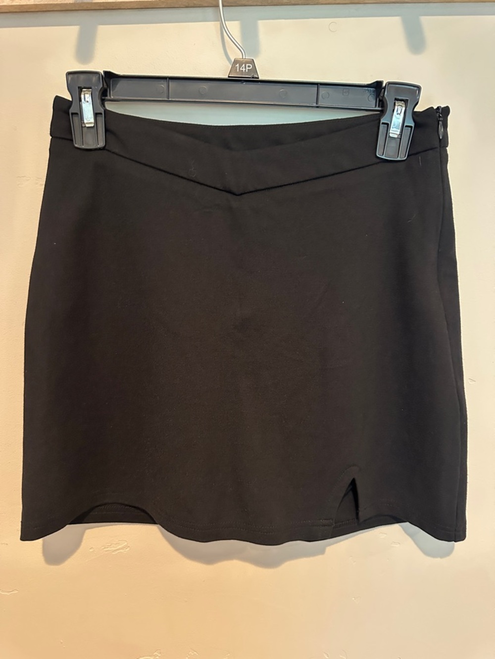 Princess Polly Black Mini Skirt with V-Waist and Front Notches